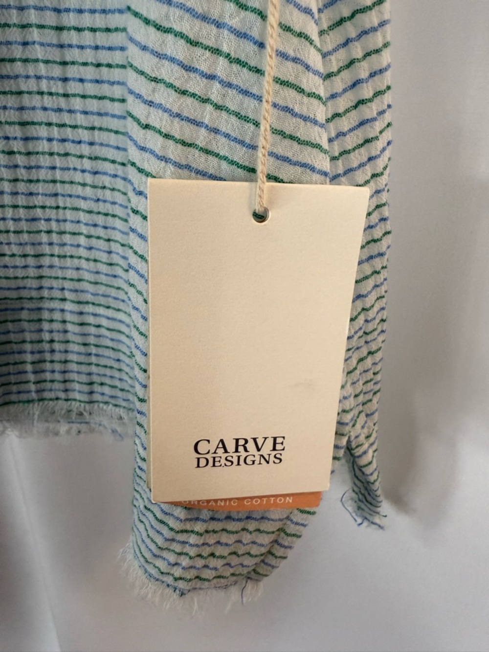 NWT Carve designs Size: M DYLAN TANK Relaxed Fit Tank color: green striped tank - Picture 8 of 15